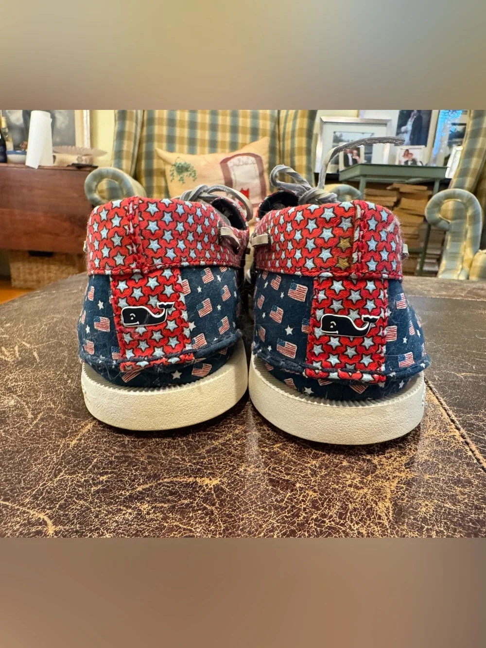 NWOT Sperry x Vineyard Vines Men’s Star & Flag Pattern Boat Shoes Size 10